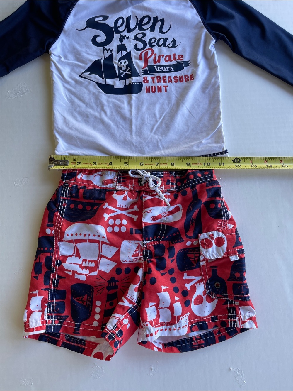 Carter's Navy & Red Pirate Rash Guard Set - Picture 6 of 9